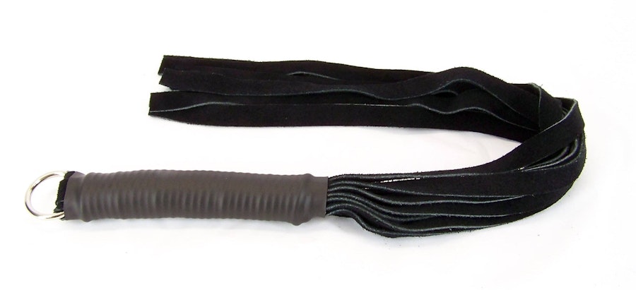 Black Suede Leather BDSM Flogger