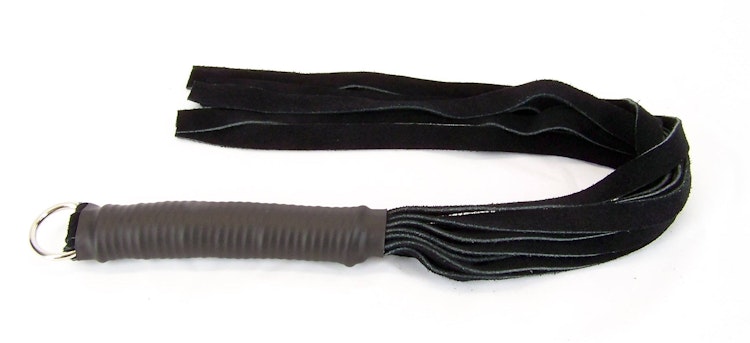 Black Suede Leather BDSM Flogger photo