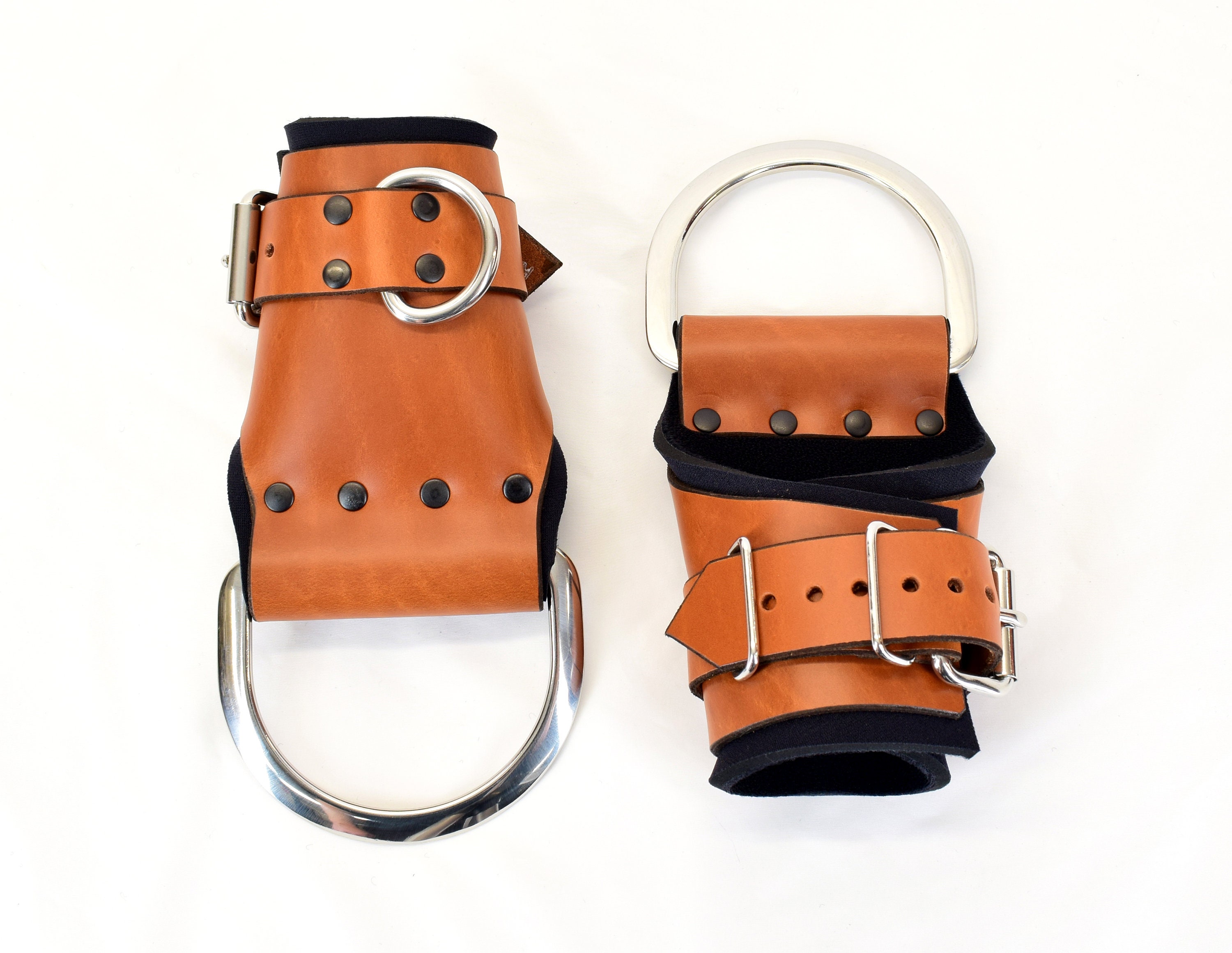 The Multi-Cuff Brown Leather Wrist Suspension Cuffs photo