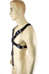 Leather Bondage X-Harness with C*** Ring Attachment Thumbnail # 122315