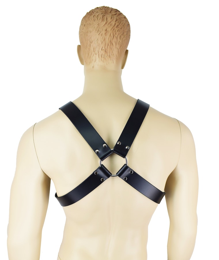 Leather Bondage X-Harness with C*** Ring Attachment Image # 122316