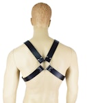 Leather Bondage X-Harness with C*** Ring Attachment Thumbnail # 122316