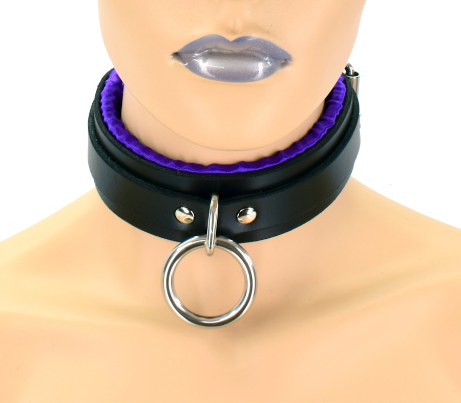 Locking Purple Satin Padded Collar