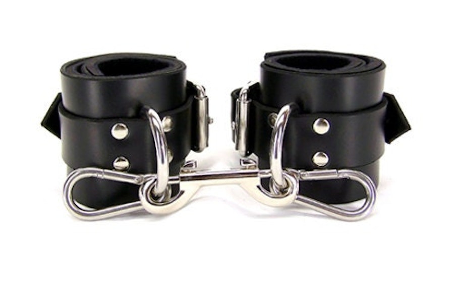 Lined Leather Ankle Bondage Cuffs