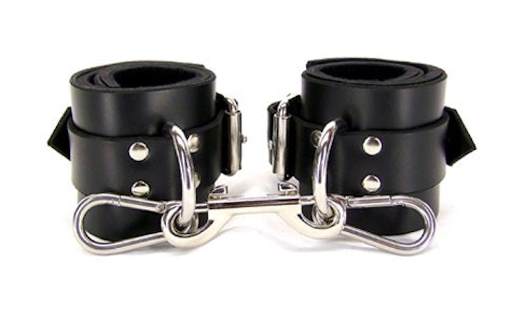 Lined Leather Ankle Bondage Cuffs photo