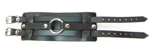 Leather O Ring Buckle Bracelet Wristband photo
