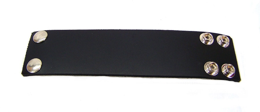2" Dark Band Black Leather Wristband Image # 122149