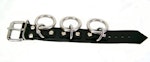 Triple Ring Leather Bondage Bracelet Thumbnail # 122451