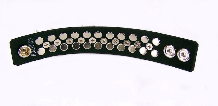 Full Metal Punk Spiked Leather Wristband Image # 122330