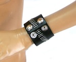 Creepy Staple Leather Wristband Thumbnail # 122218