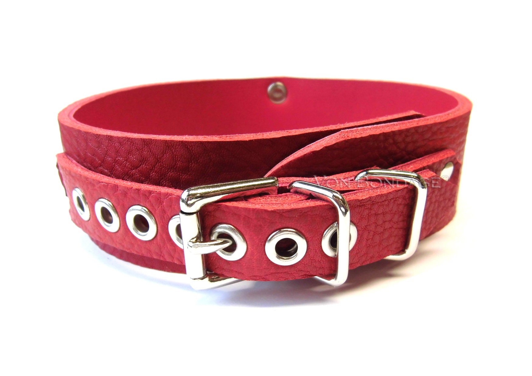 BDSM Collar in Lambskin, Lockable bondage collar, slave/sub collar, locking collar, leather bondage, Ring Collar, BDSM, collar ring, 1.5 photo