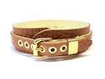 BDSM Collar w/3 Brass Rings, Bondage Collar, in Bullhide Leather for slave sub, leather bdsm gear, bondage gear, custom slave collar, 1-1/2" Thumbnail # 129917