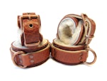 BDSM Restraints & Bondage Collar w/Sheepskin, Fleece/Furry Restraints/Cuffs, soft Bondage Restraints/Cuffs, 1" Copper Rings, 1-3/4" Thumbnail # 130503